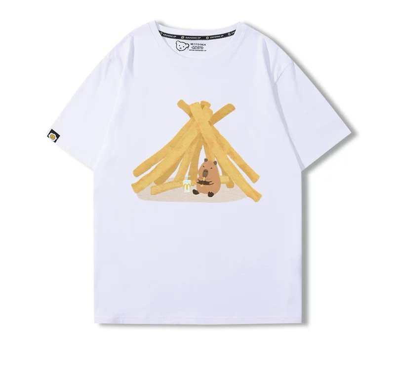 Capybara and Fries Unisex T-shirt Multicolor